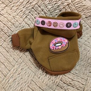 Frosting sprinkles donut pink dog Xs sweatshirt